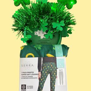 ST PADDY'S LEGGINGS AND LIGHT UP HEADBAND